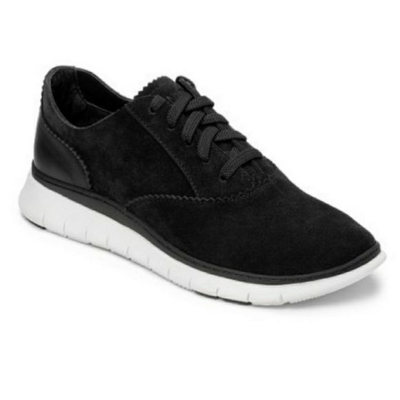 Vionic Shoes - Vionic Taylor Black Nubuck Suede Leather Sneaker